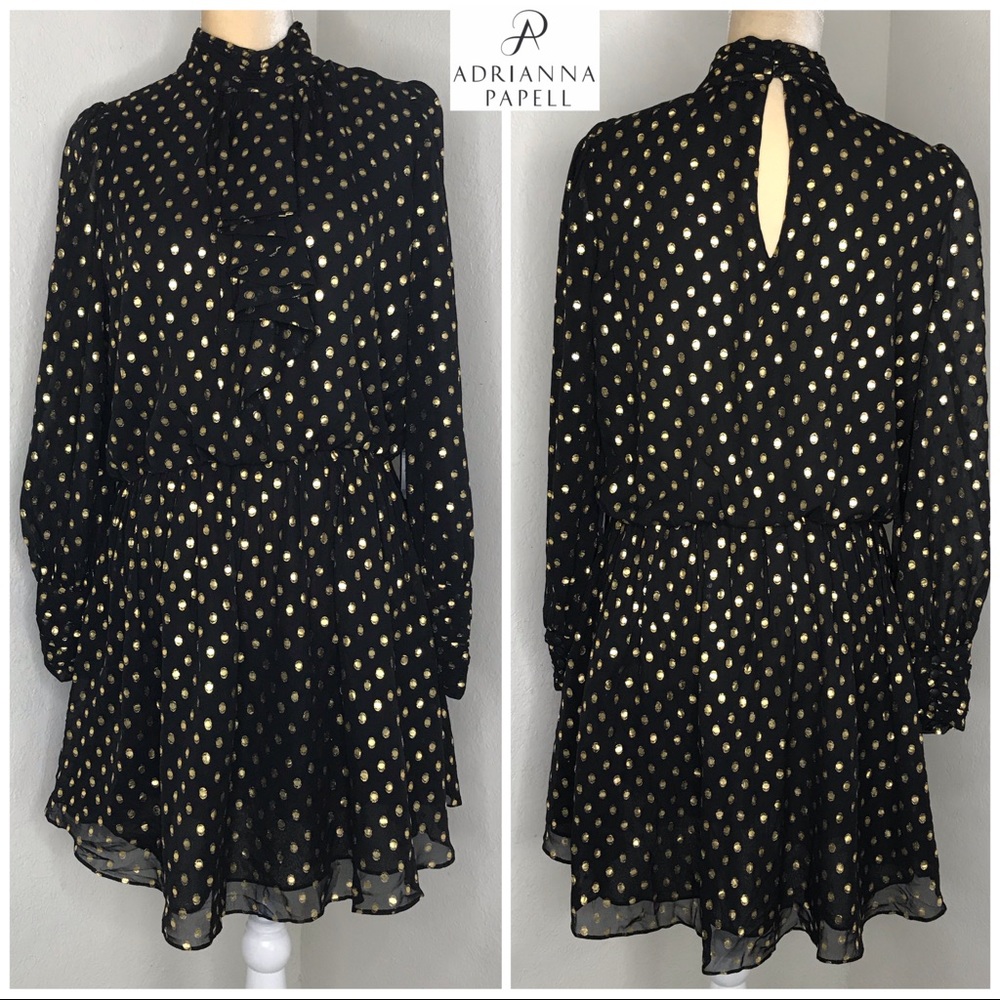 SOLD! NWT- Adrianna Pappell Dress - Size 6 - Black/Gold